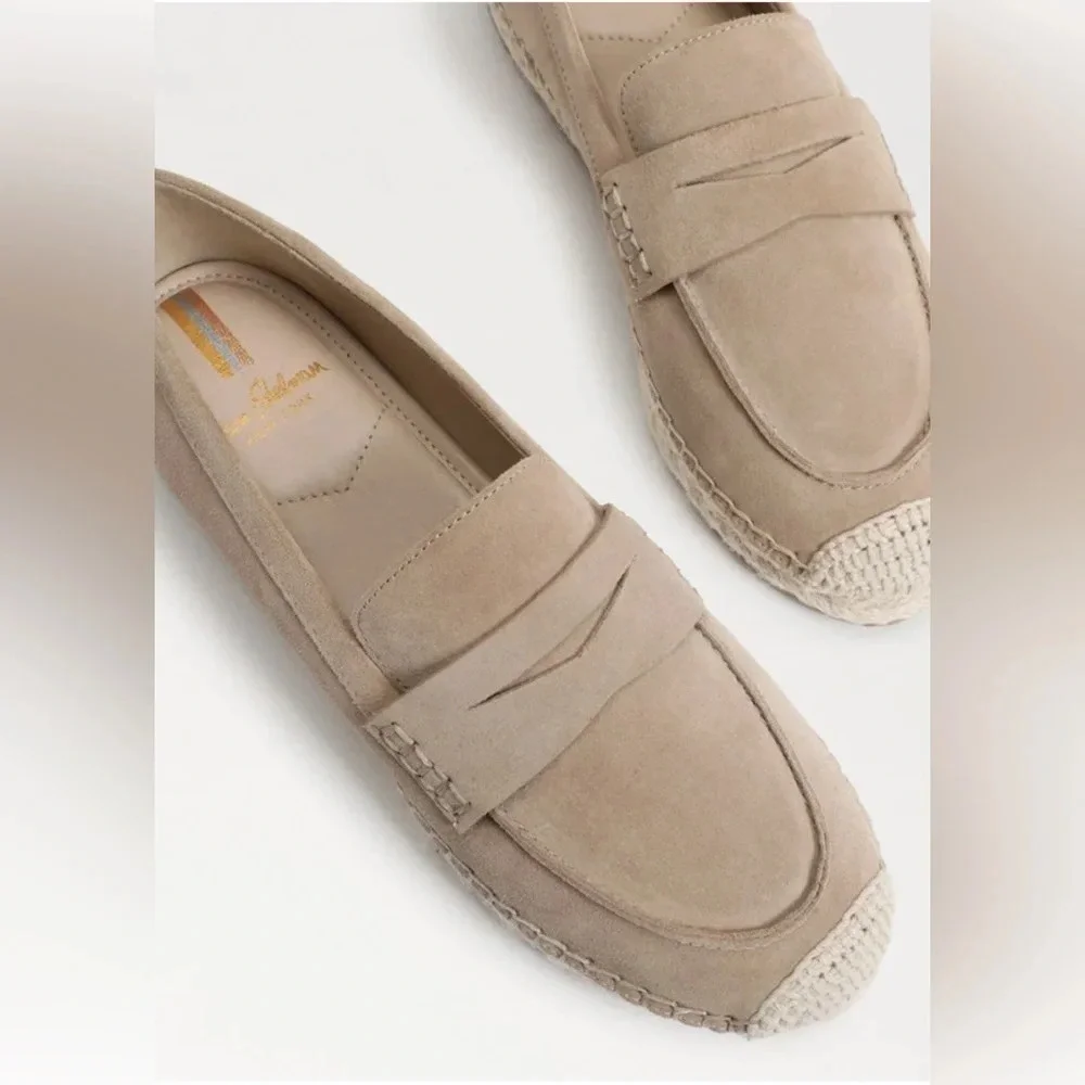 Sam Edelman Kai Suede Espadrille inspired Loafers in Tuscan Tan Size: 5